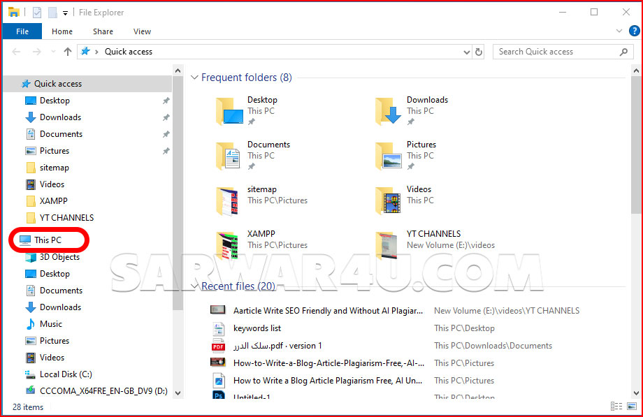 Open File Explorer and find your USB drive. by sarwar4u.com